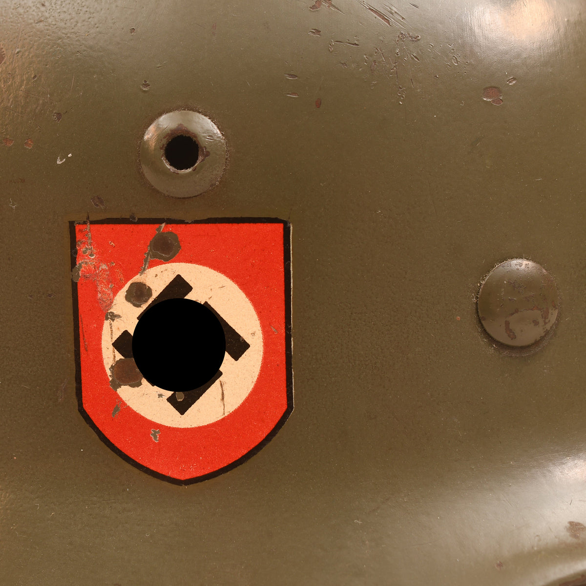 GERMAN WWII POLICE M.35 DOUBLE DECAL COMBAT HELMET