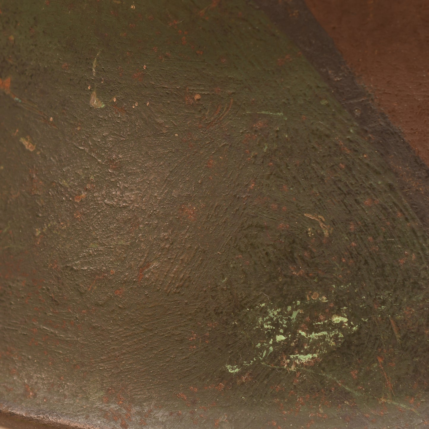 GERMAN WWI M.17 CAMOUFLAGE HELMET - COMPLETE WITH LINER AND THE RARE CHINSTRAP