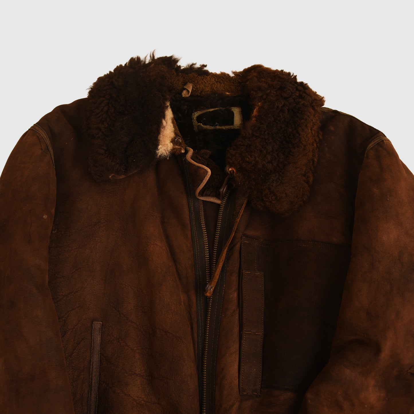 German WWII Luftwaffe Brown Sheepskin Flying Jacket