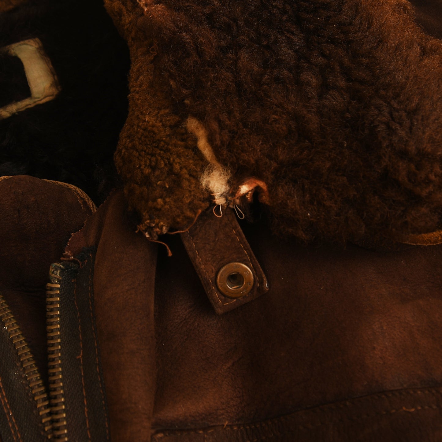 German WWII Luftwaffe Brown Sheepskin Flying Jacket