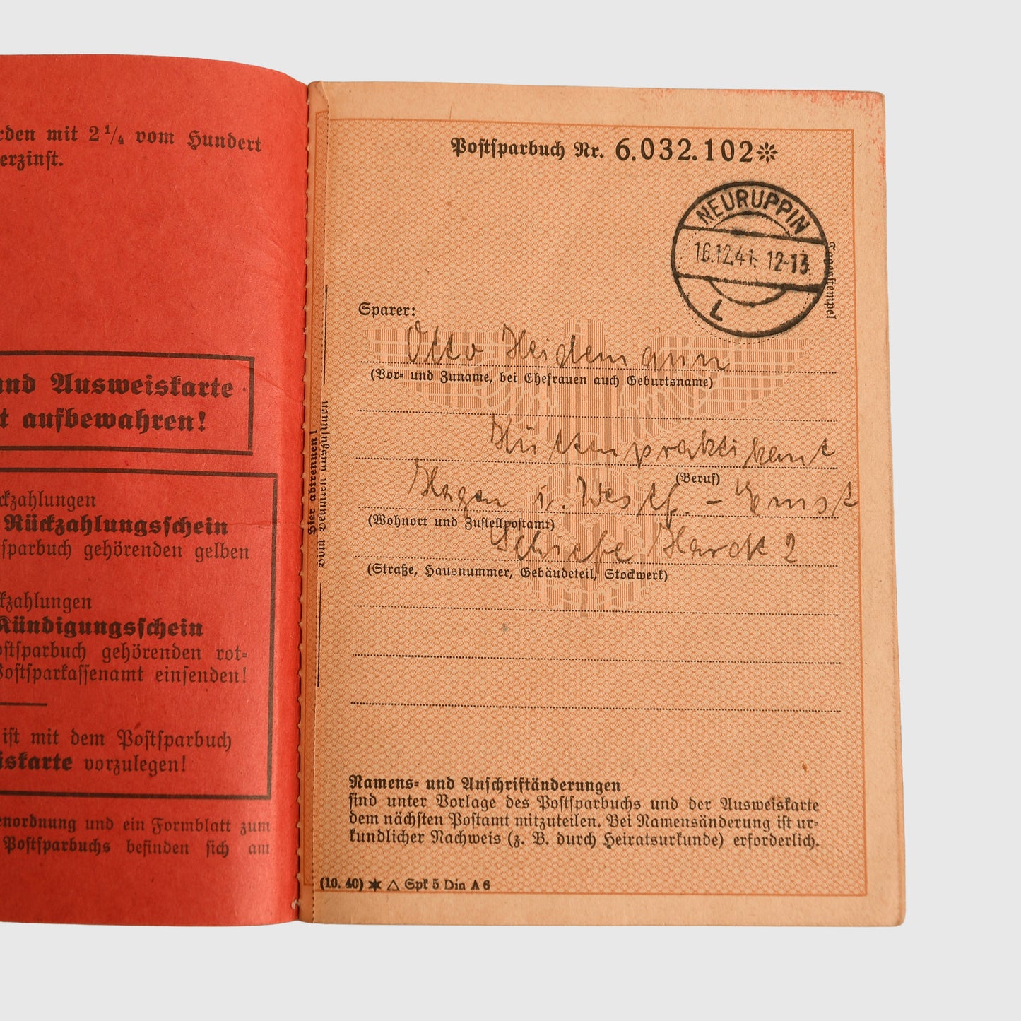 German WWII Grossdeutschland Paperwork Grouping