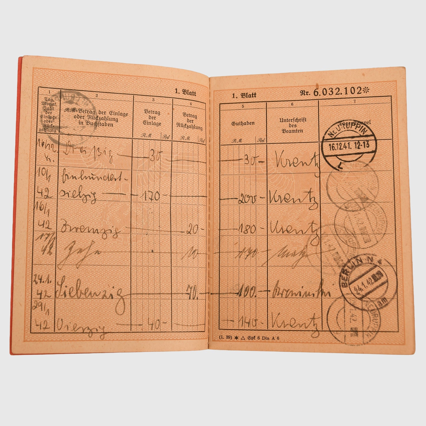 German WWII Grossdeutschland Paperwork Grouping