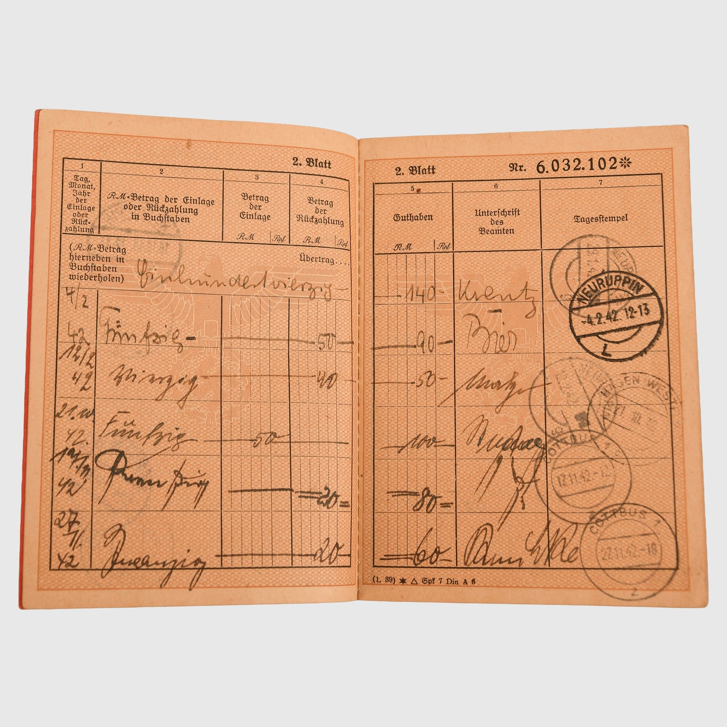 German WWII Grossdeutschland Paperwork Grouping