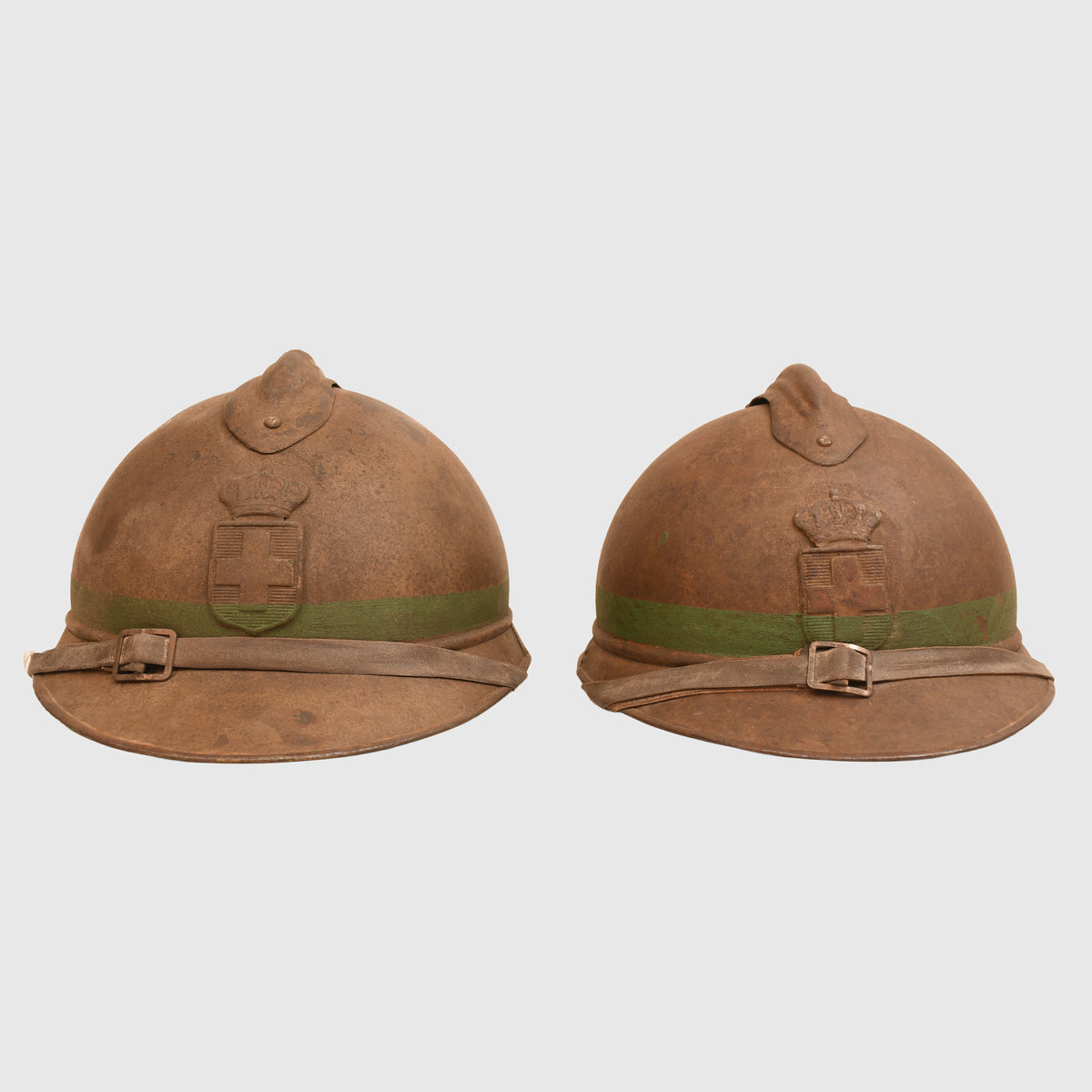 GREEK WWI TWO VERY SCARCE HELMETS OF WWI