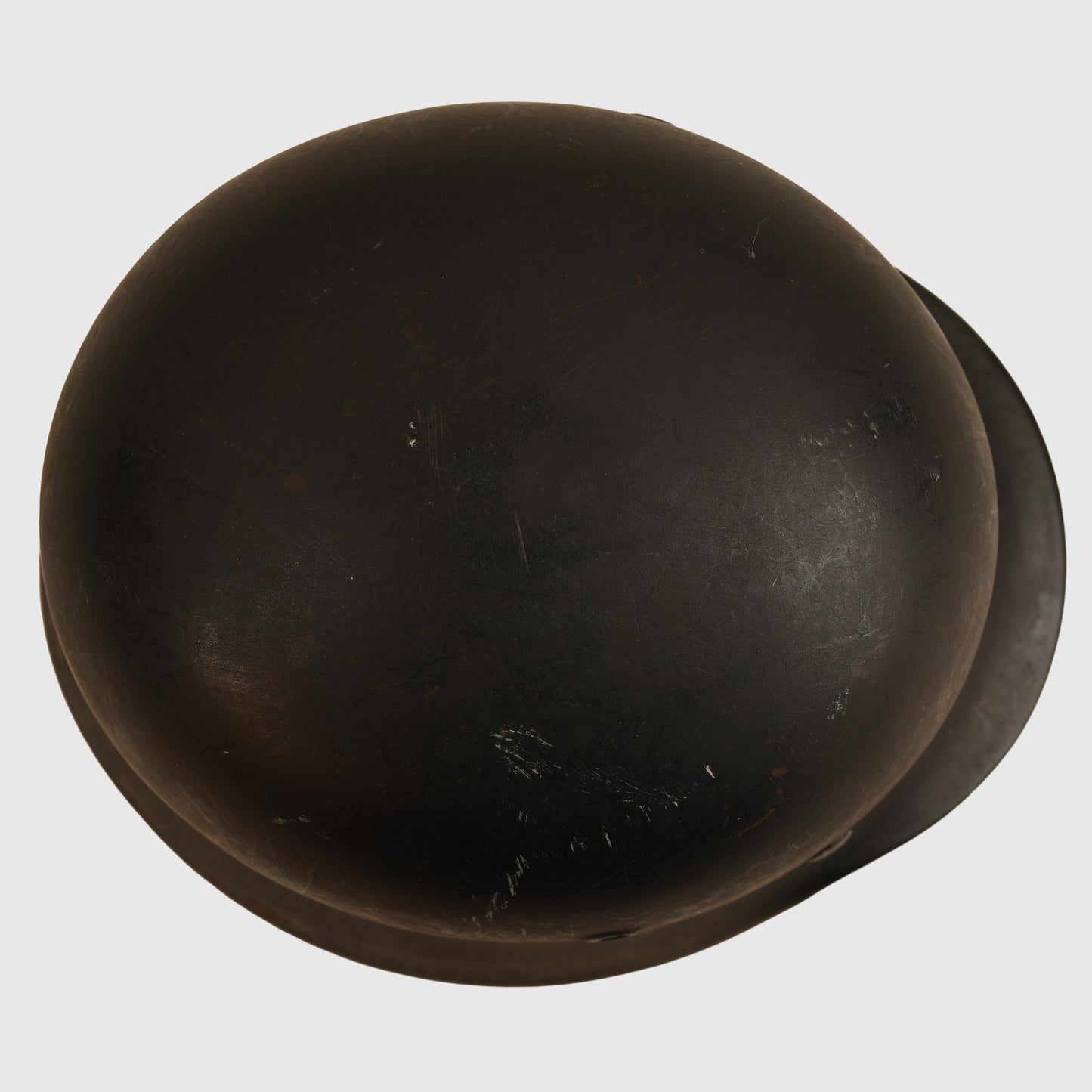 GERMAN WWII POLICE M.40 BEADED DOUBLE DECAL SEMI COMBAT HELMET WITH NON BORDERED DECAL