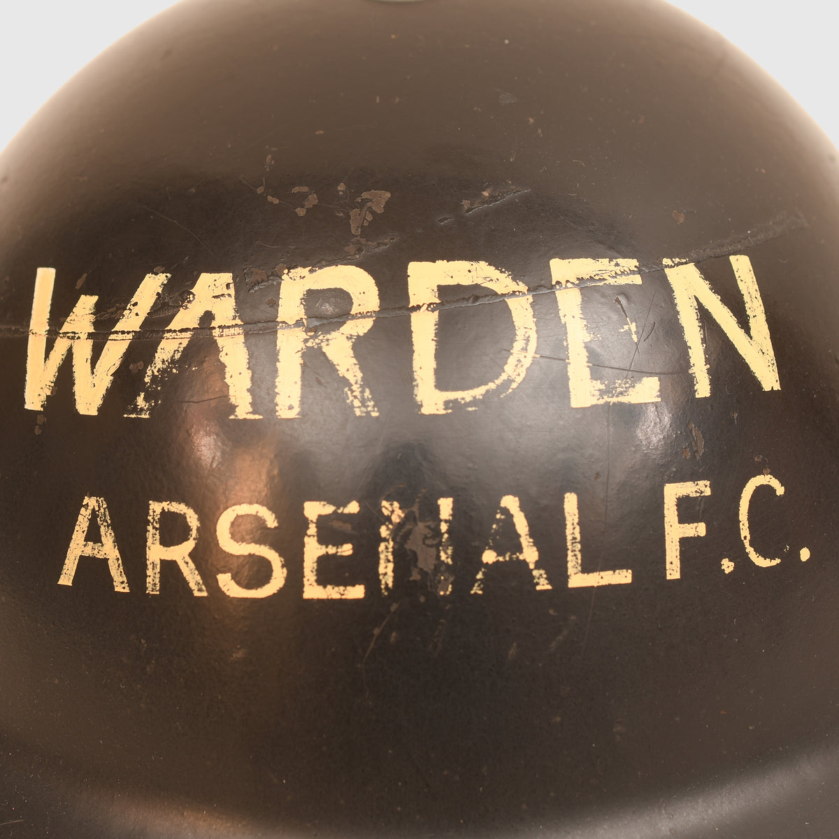 BRITISH WWII ARSENAL FOOTBALL CLUB AIR RAID WARDEN’S HELMET