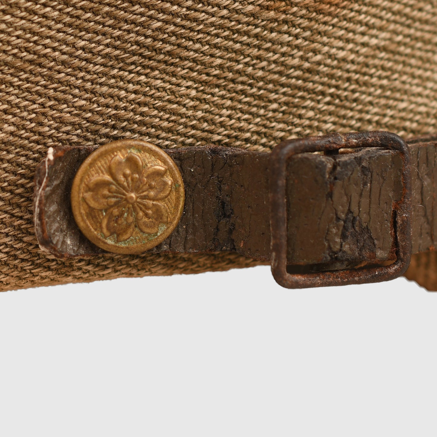 JAPANESE WWII ARMY OFFICERS TROPICAL MATERIAL CAP