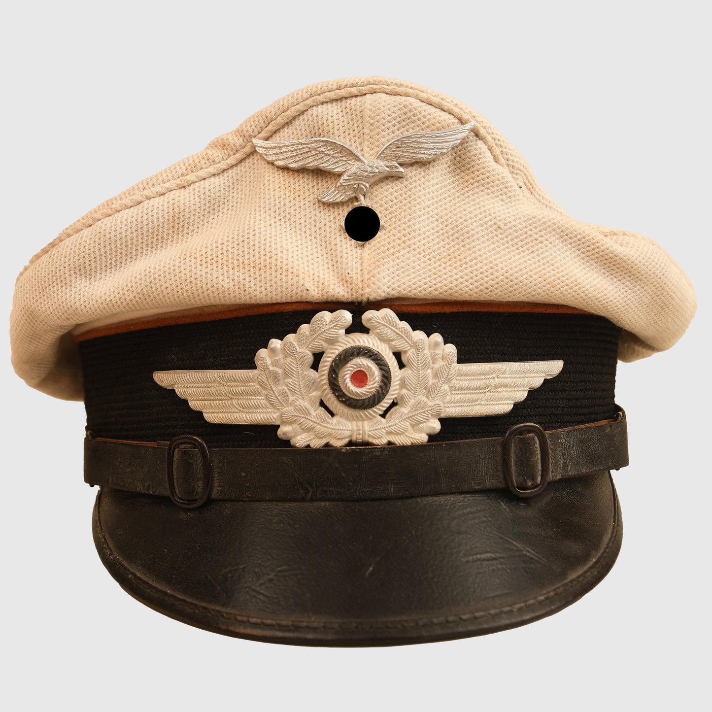 German WWII Luftwaffe Signals White Top Enlisted Man’s/NCO Visor Cap