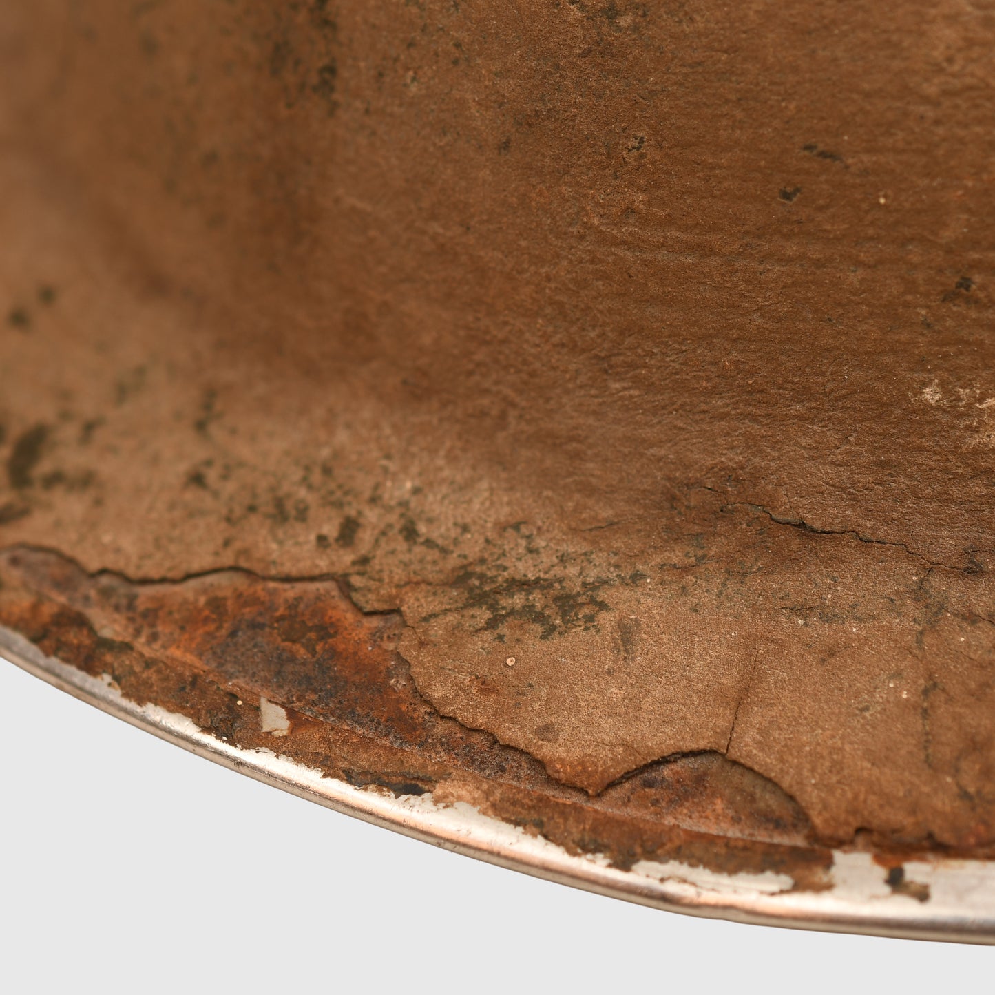 BRITISH WWII 9TH ROYAL FUSILIERS ITALIAN CAMPAIGN BATTLE DAMAGED BRODIE HELMET