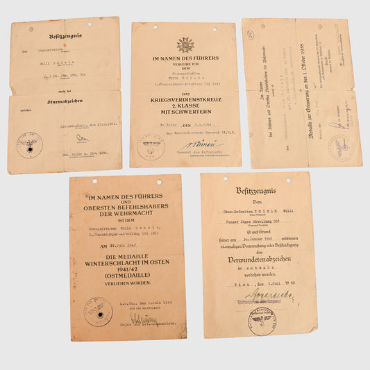 German WWII Grossdeutschland Paperwork Grouping
