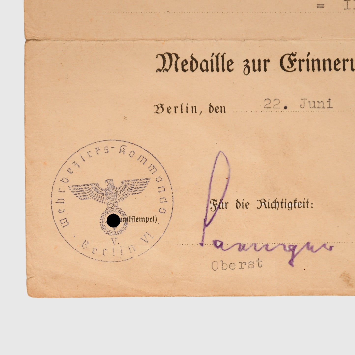 German WWII Grossdeutschland Paperwork Grouping