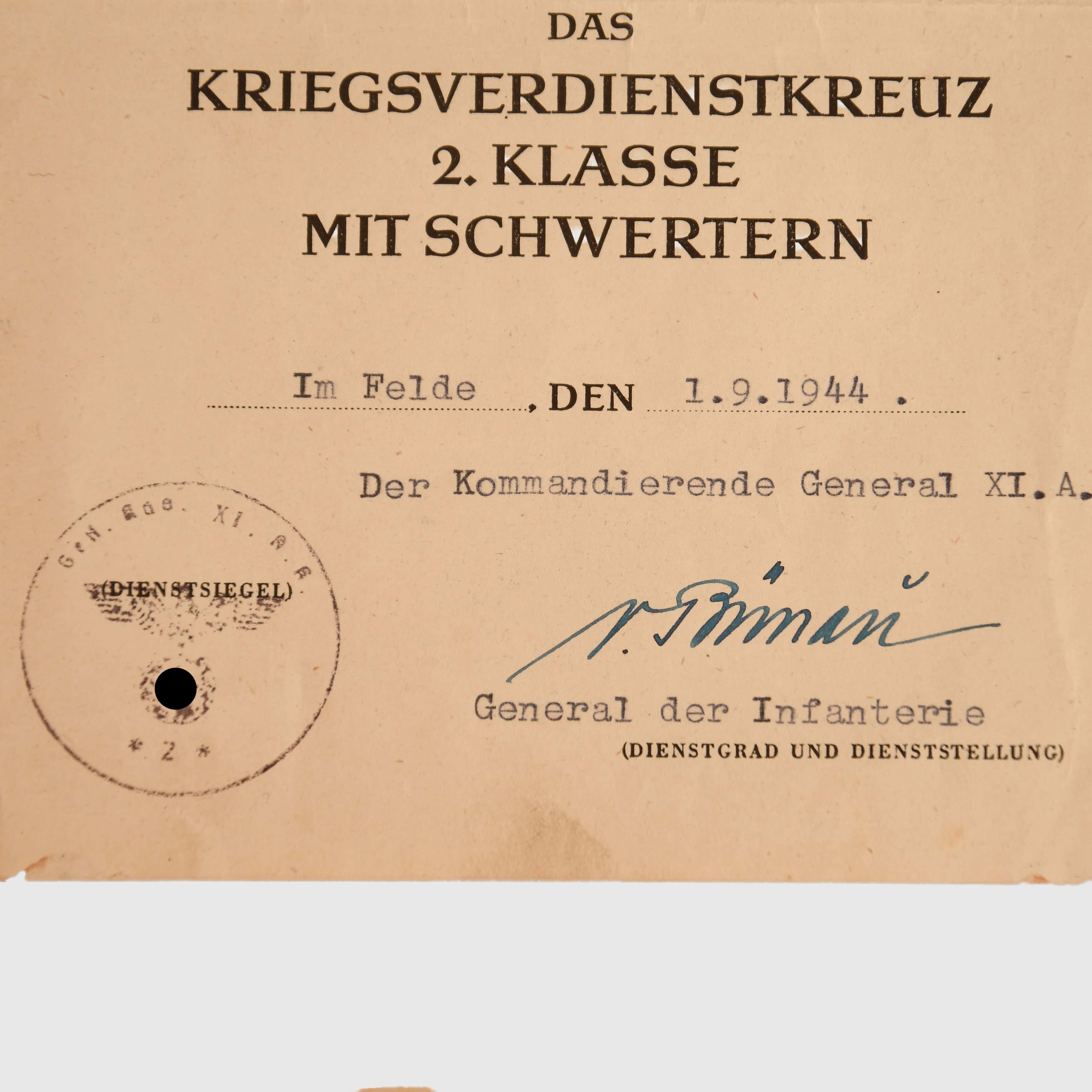 GERMAN WWII GROSSDEUTSCHLAND PAPERWORK GROUPING – Regimentals