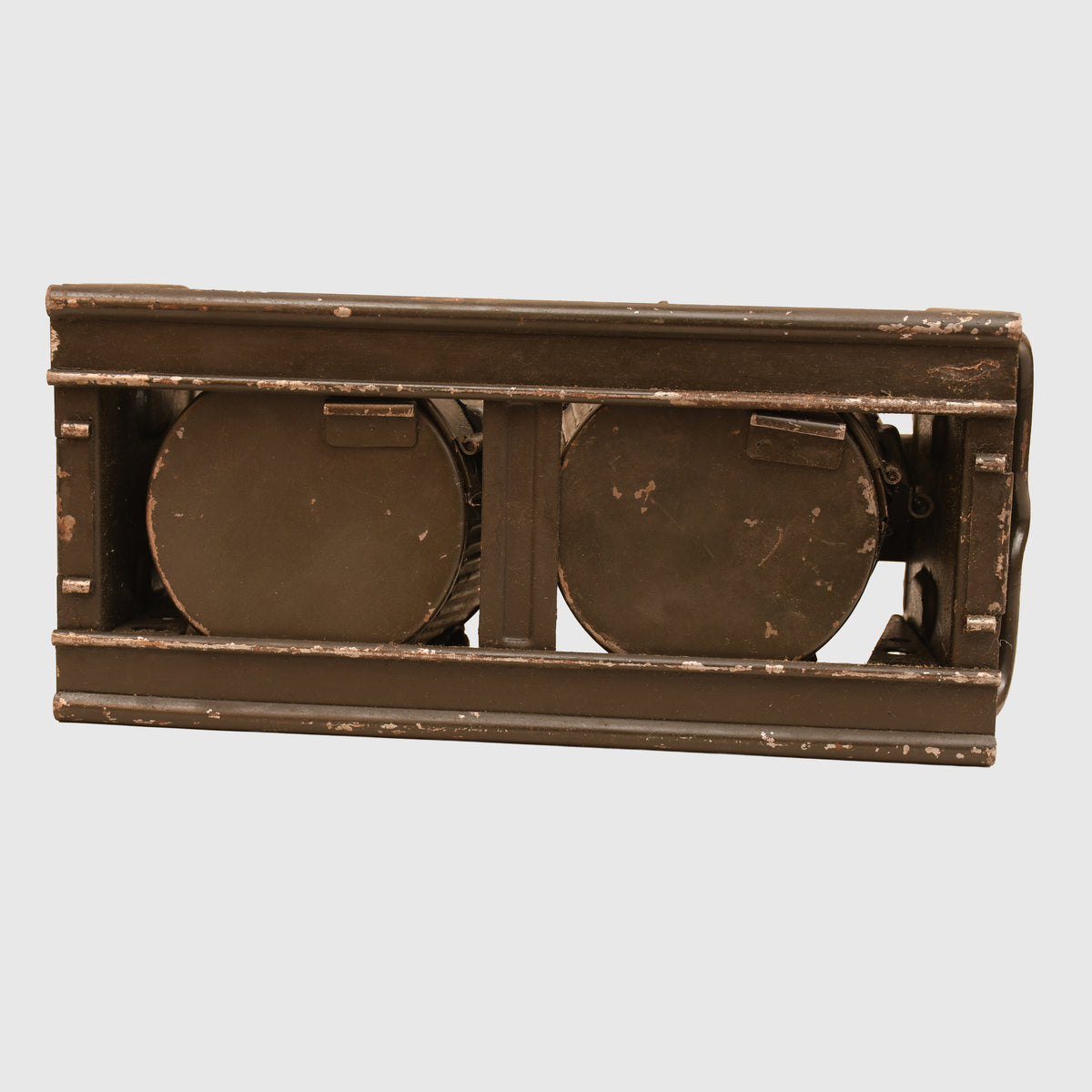 GERMAN WWII MG34 DOUBLE 50 ROUND DRUM CARRYING CASE AND DRUMS