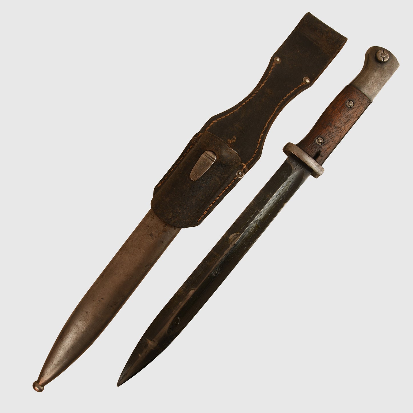 German WWII K98 Matched Number Display Piece with Leather Frog