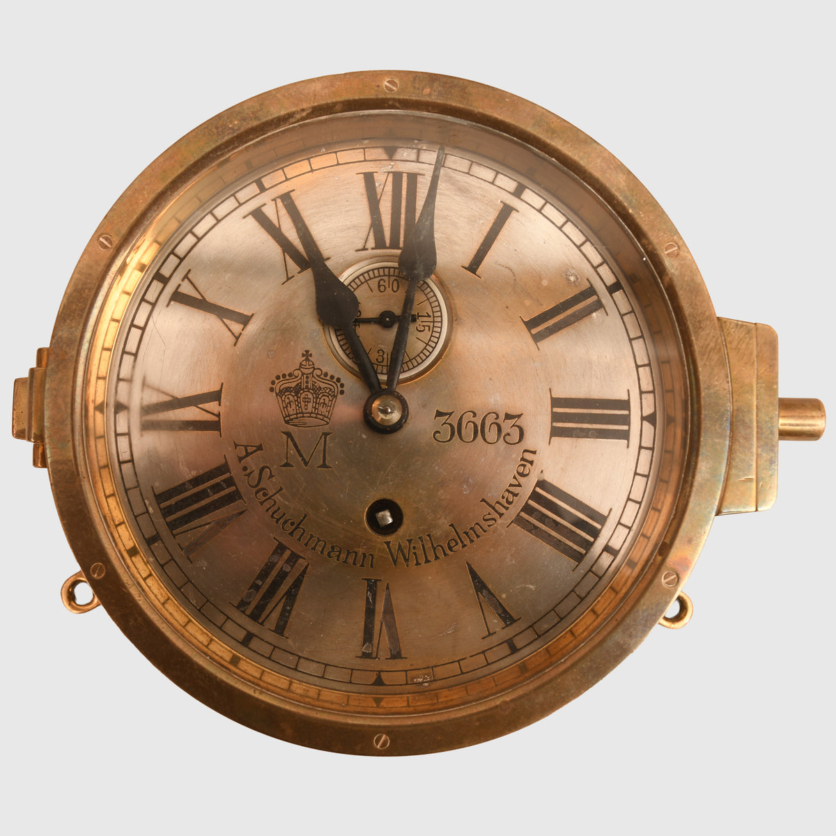 GERMAN WWI IMPERIAL NAVAL SHIPS DECK BULKHEAD CLOCK