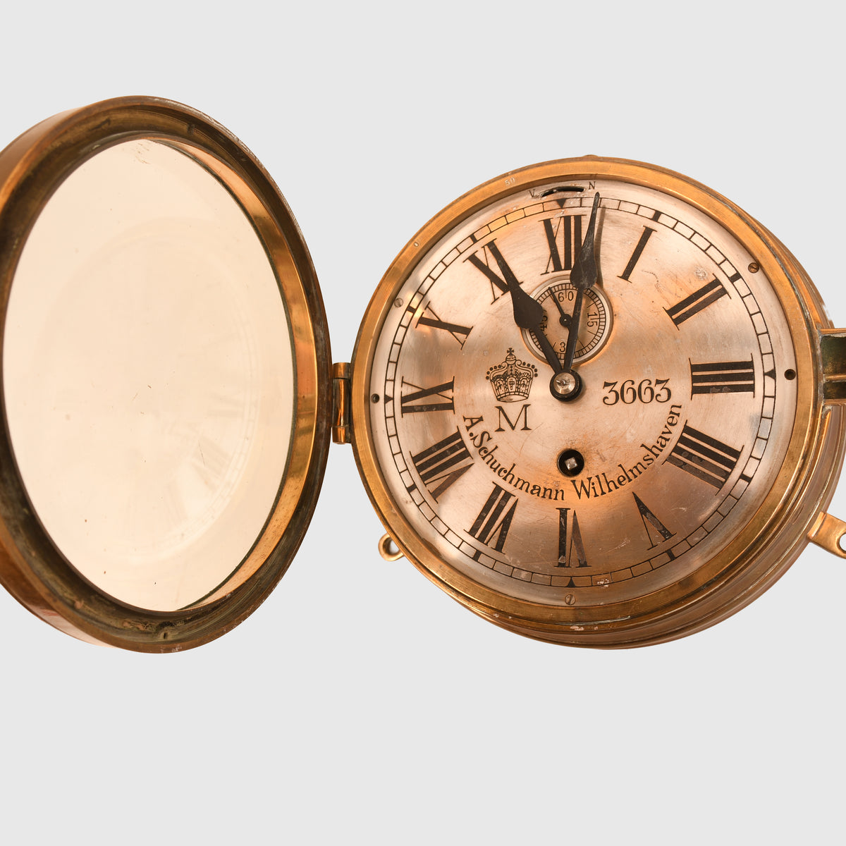 GERMAN WWI IMPERIAL NAVAL SHIPS DECK BULKHEAD CLOCK
