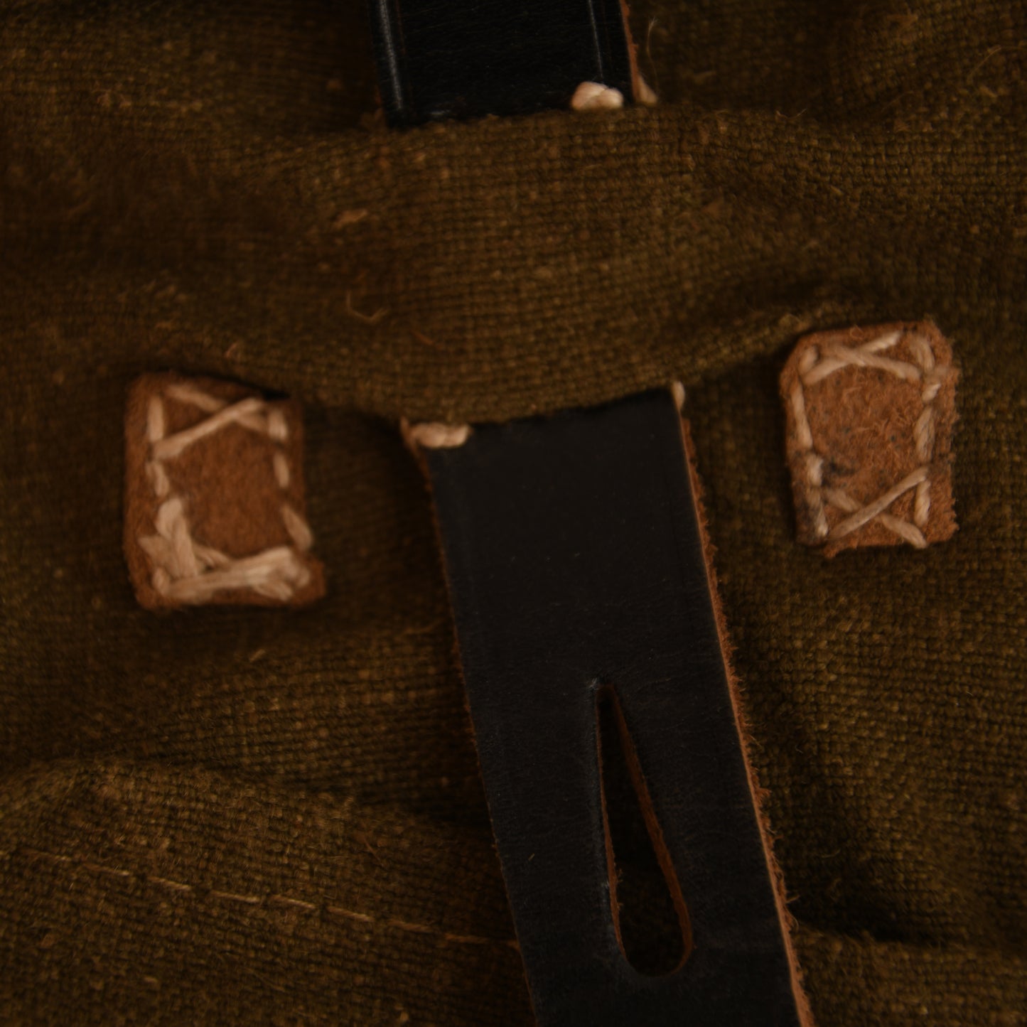 German WWII A-Frame Supplement Bag with Leather Straps