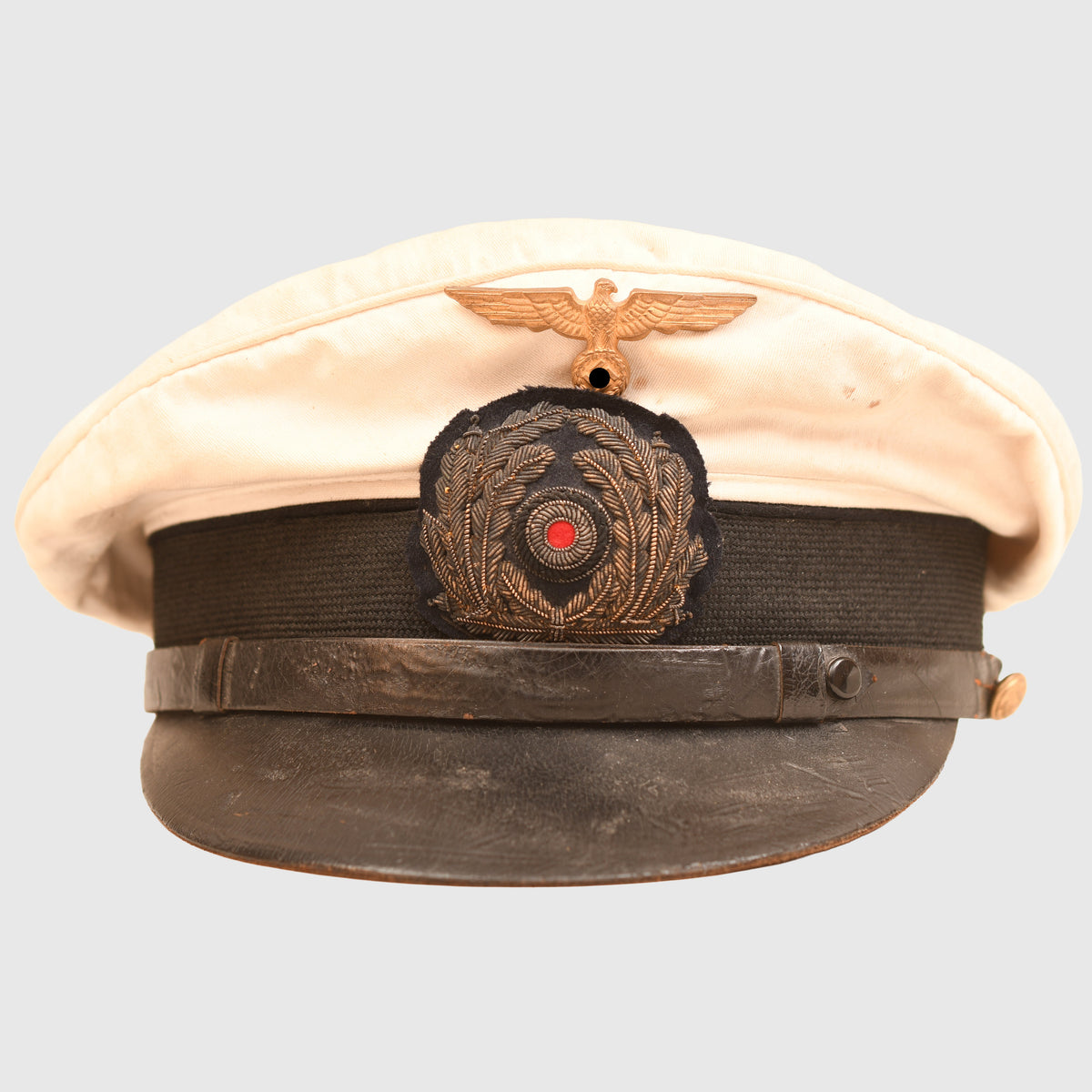 GERMAN WWII KRIEGSMARINE WHITE TOP SUBMARINERS NCO VISOR CAP