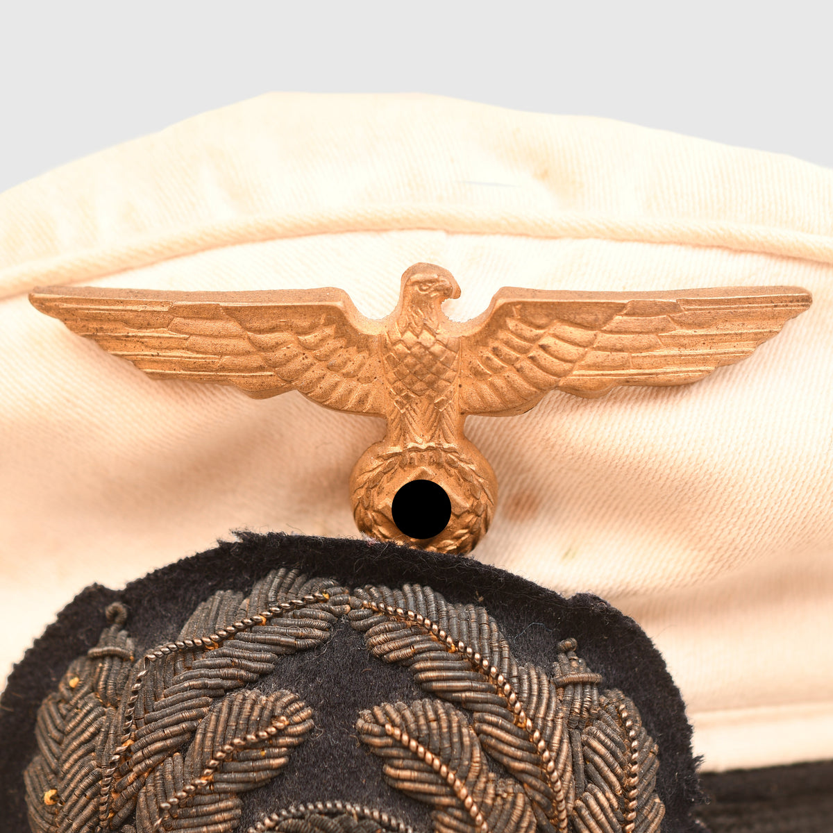 GERMAN WWII KRIEGSMARINE WHITE TOP SUBMARINERS NCO VISOR CAP