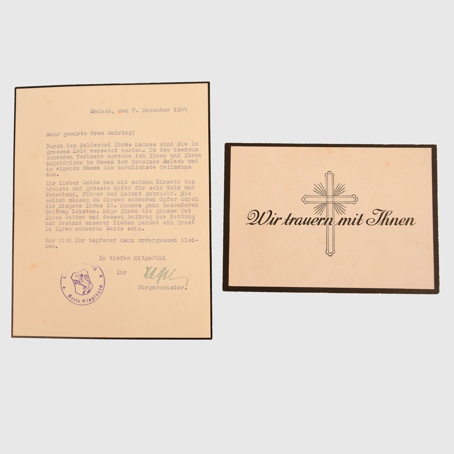 German WWII SS Paperwork Grouping