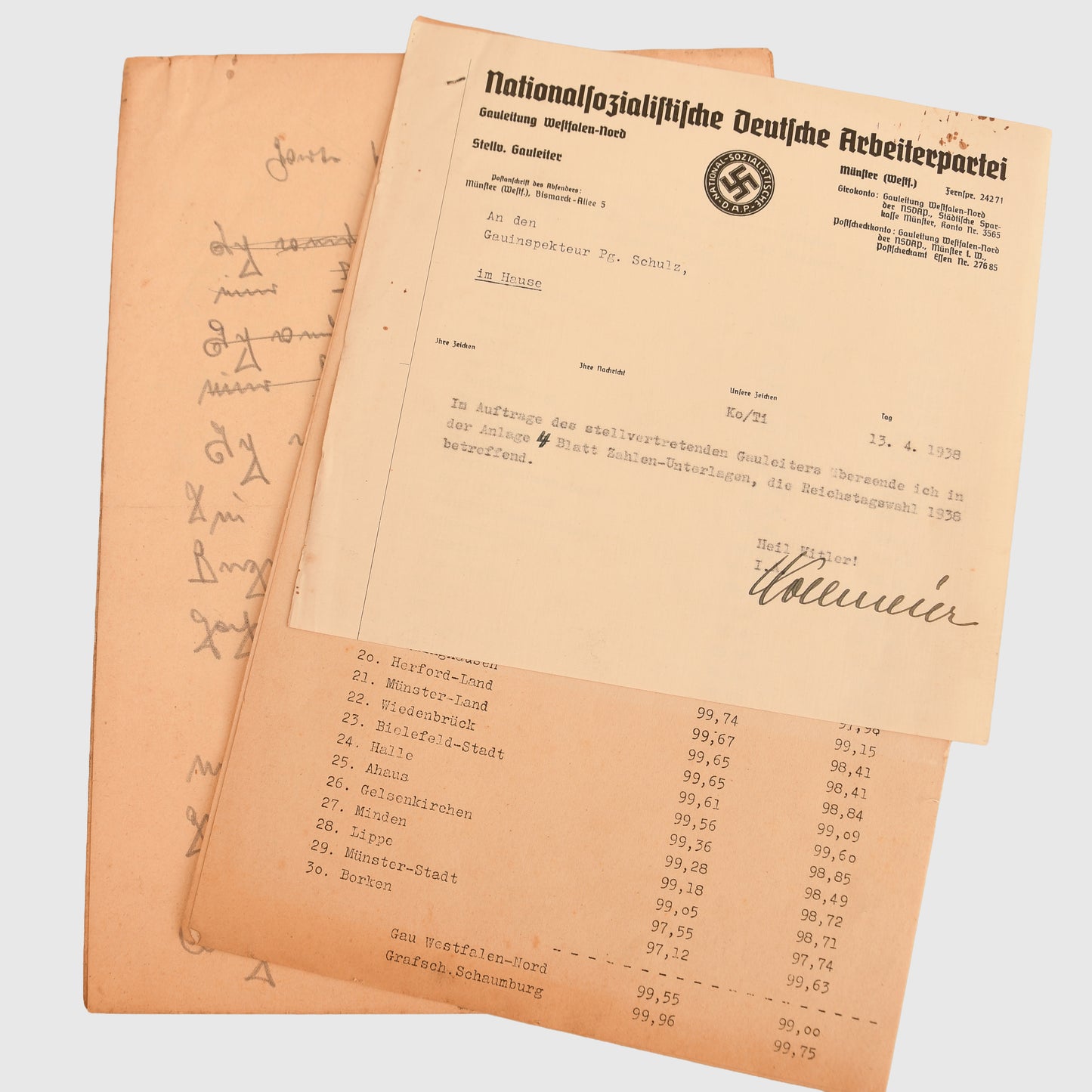 German WWII SS Obersturmbannführer Karl Schulz Document Grouping