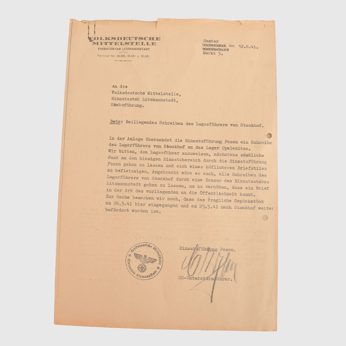 German WWII SS Obersturmbannführer Karl Schulz Document Grouping