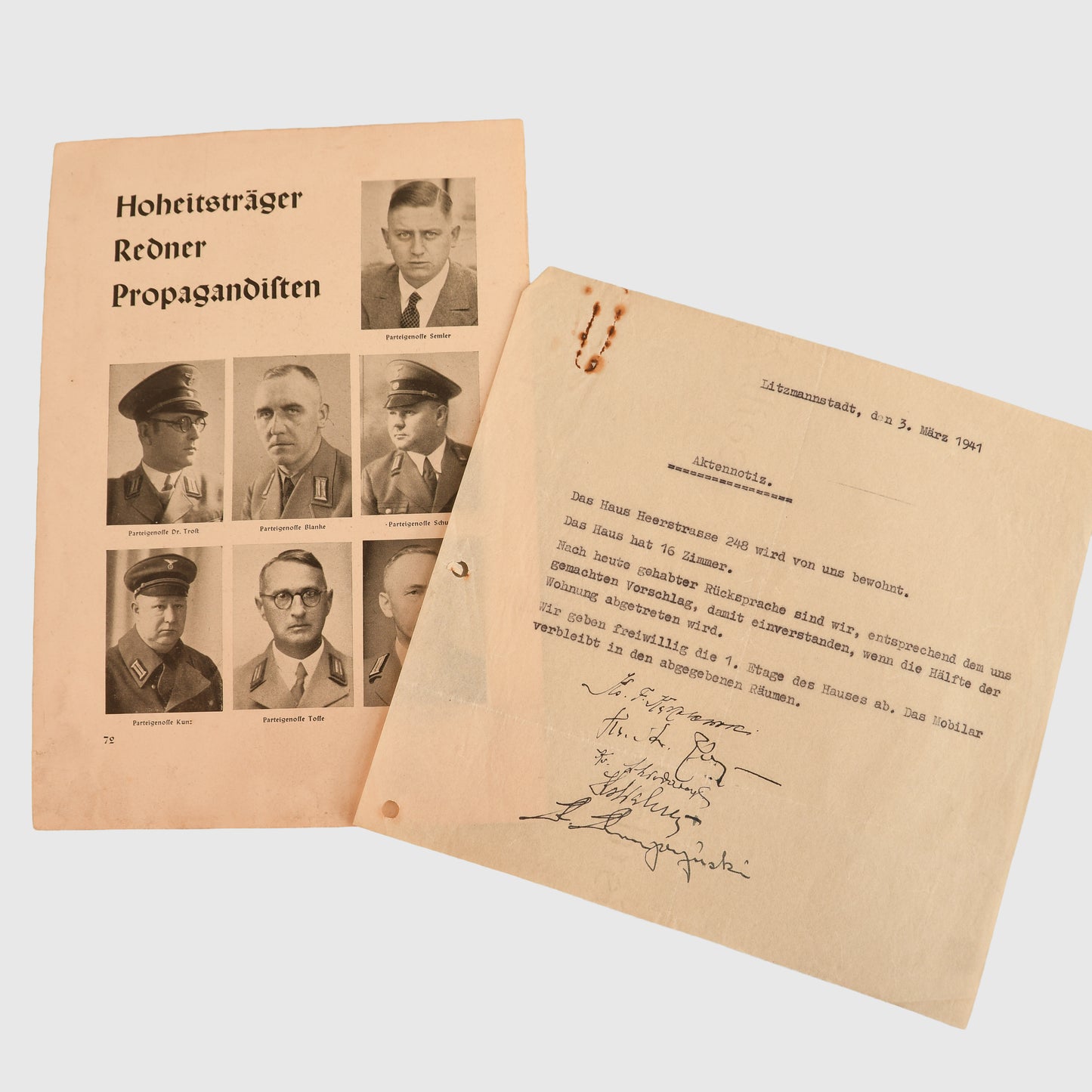 German WWII SS Obersturmbannführer Karl Schulz Document Grouping