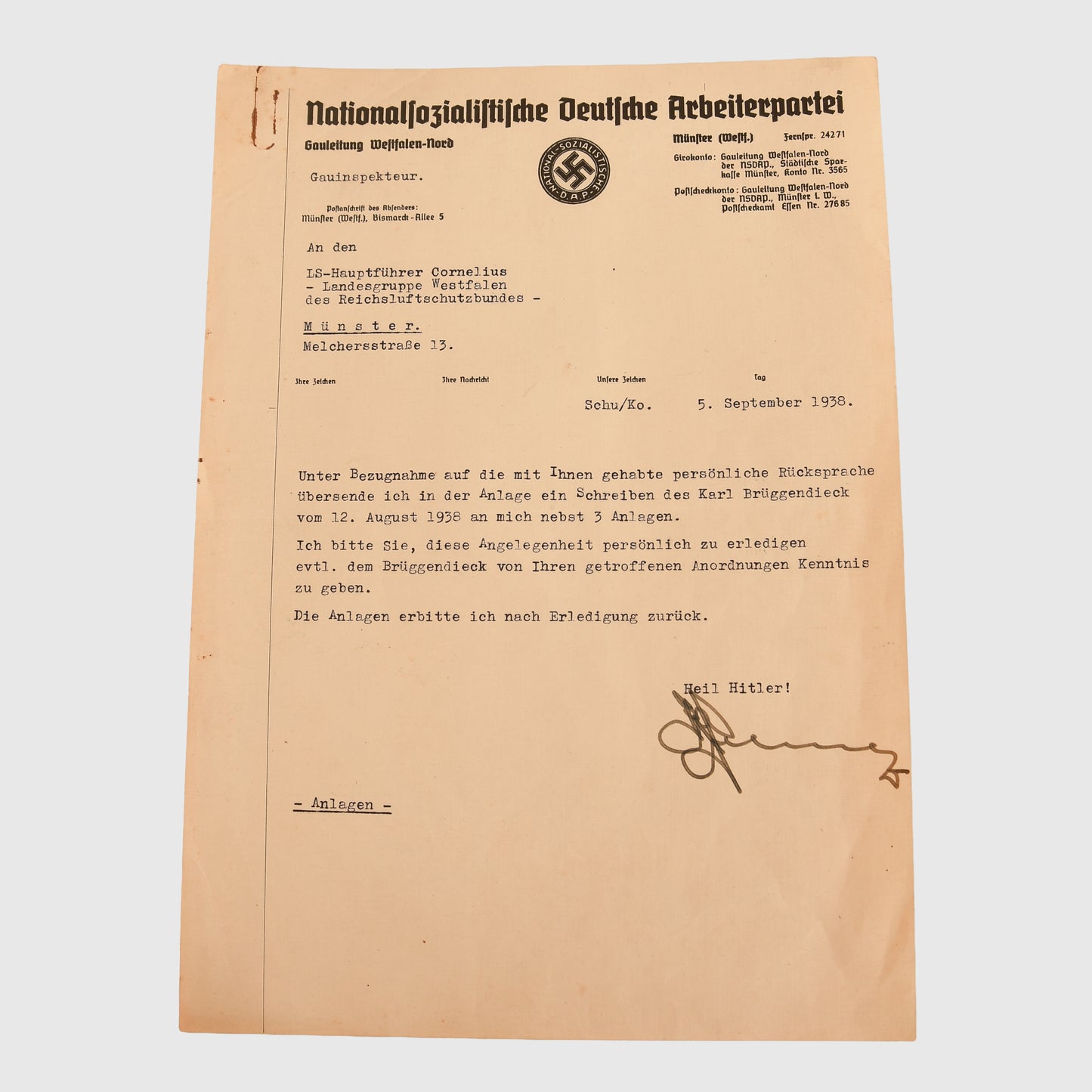 German WWII SS Obersturmbannführer Karl Schulz Document Grouping