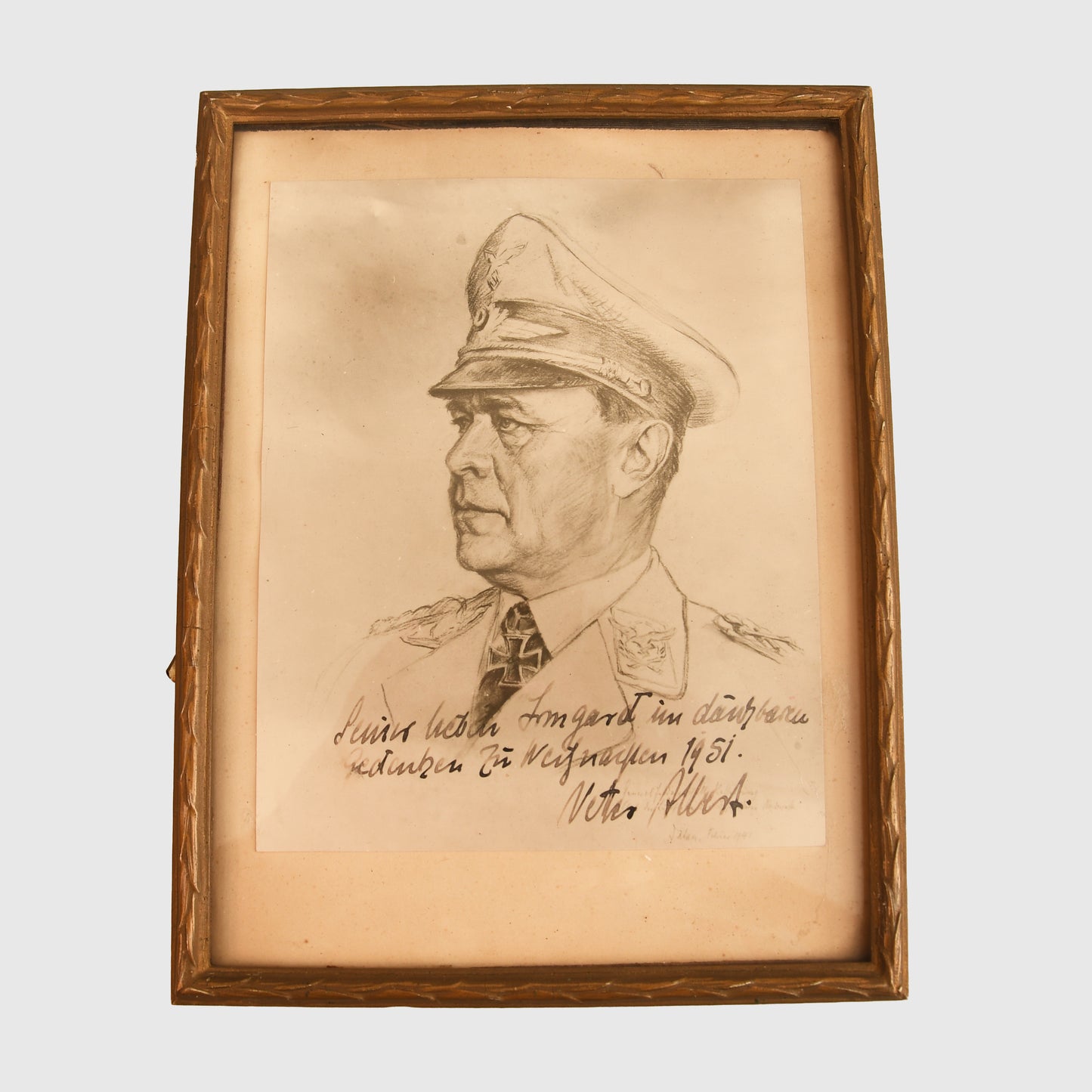 German WWII Albert Kesselring Sketch Portrait