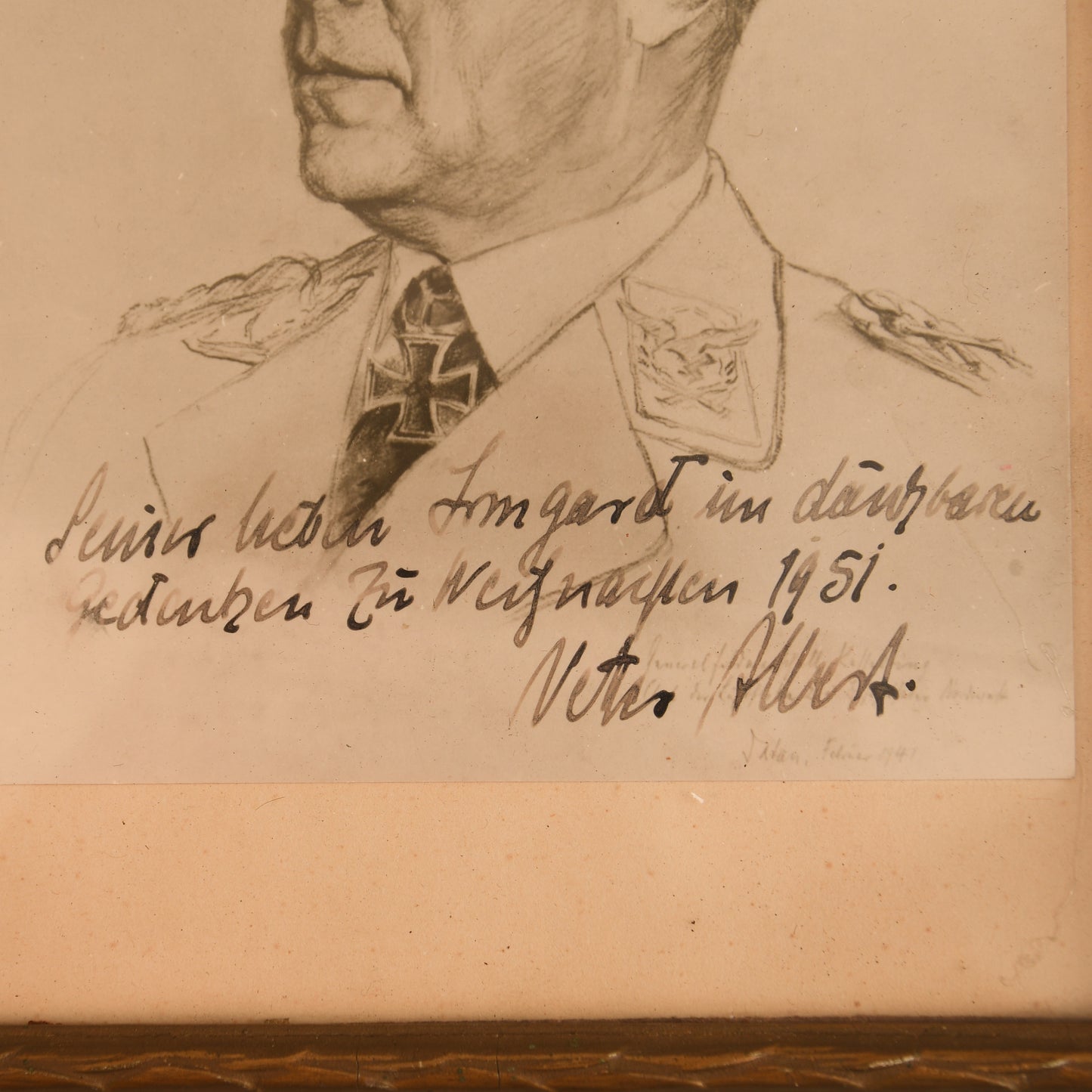German WWII Albert Kesselring Sketch Portrait