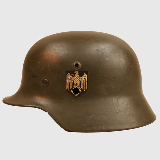 German WWII Army Double Decal M35 Combat Helmet