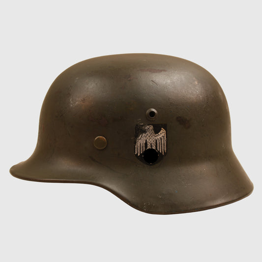 GERMAN WWII ARMY M.35 DOUBLE DECAL COMBAT HELMET