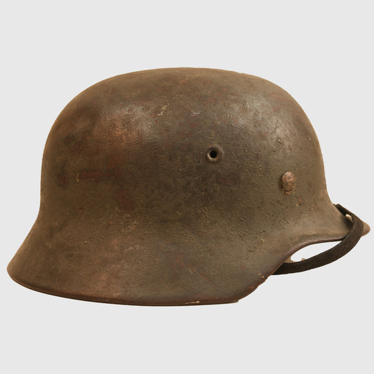 German WWII Wood Chip Camouflage Combat Helmet