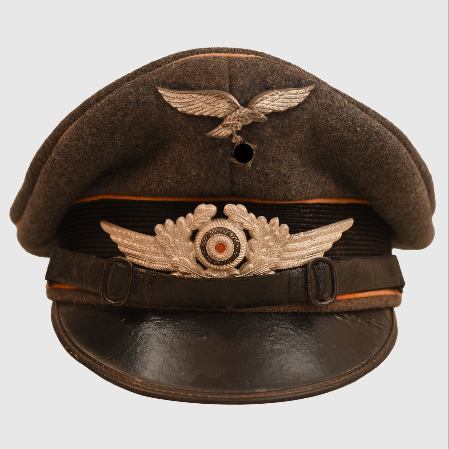 GERMAN WWII LUFTWAFFE SIGNALS MANS OR NCO VISOR CAP