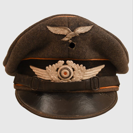 German WWII Luftwaffe Signals Man’s or NCO Visor Cap