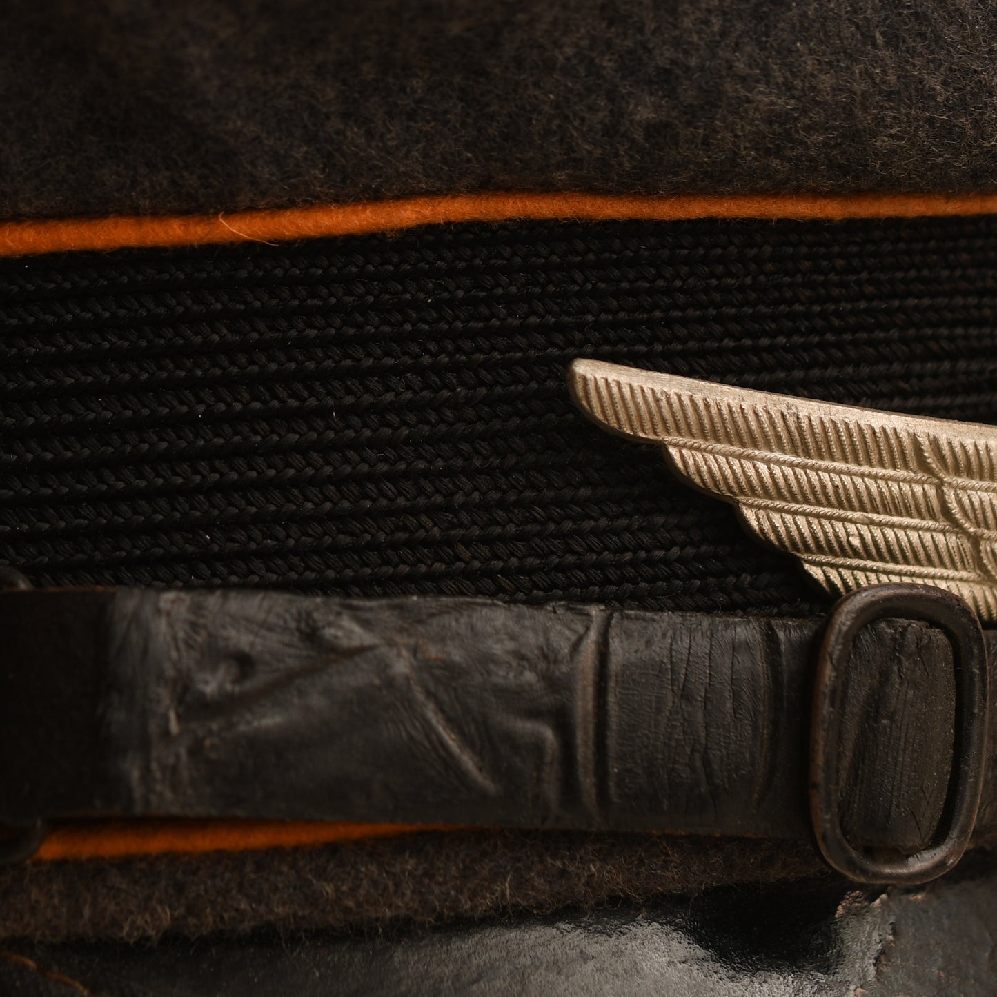 GERMAN WWII LUFTWAFFE SIGNALS MANS OR NCO VISOR CAP
