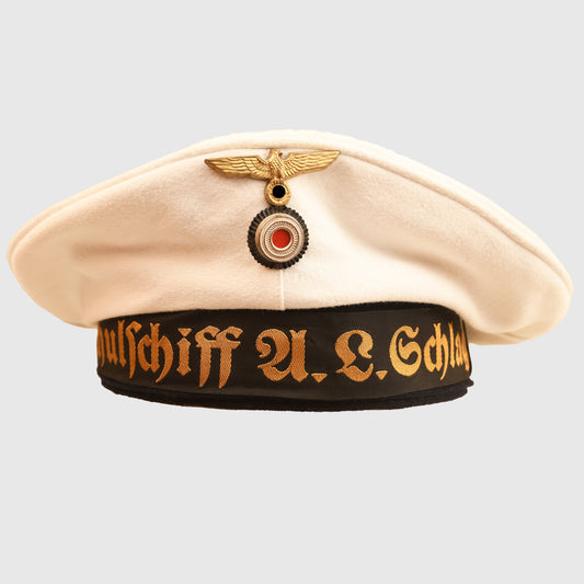 German WWII Kriegsmarine Schlageter Enlisted Man’s Deck Cap, White Top