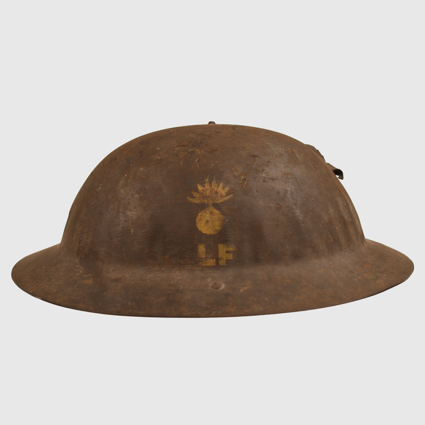 BRITISH WWI LANCASHIRE FUSILIERS BATTLE DAMAGED - POSSIBLE SOMM BATTLEFIELD PICK UP HELMET
