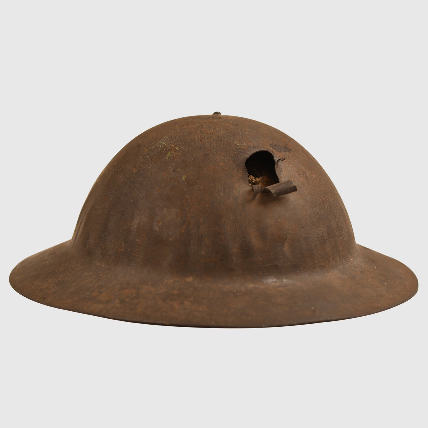 BRITISH WWI LANCASHIRE FUSILIERS BATTLE DAMAGED - POSSIBLE SOMM BATTLEFIELD PICK UP HELMET