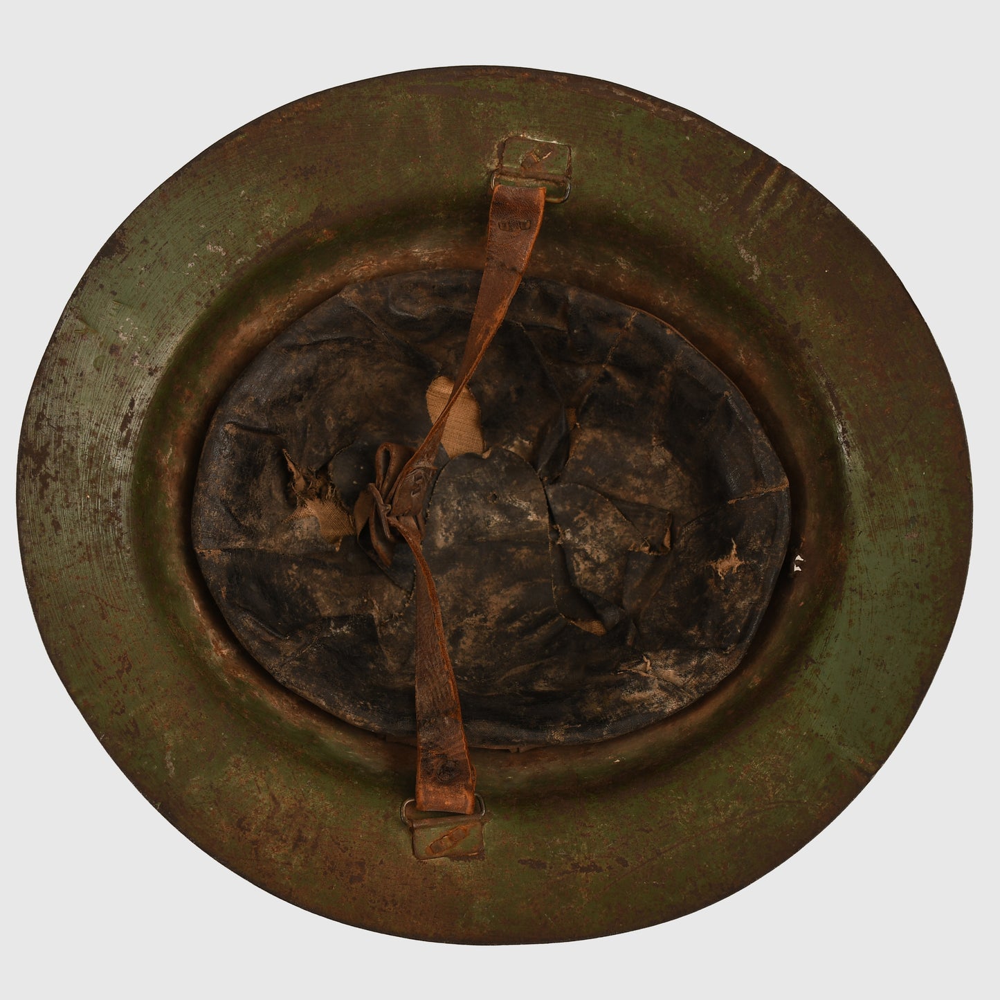 BRITISH WWI LANCASHIRE FUSILIERS BATTLE DAMAGED - POSSIBLE SOMM BATTLEFIELD PICK UP HELMET