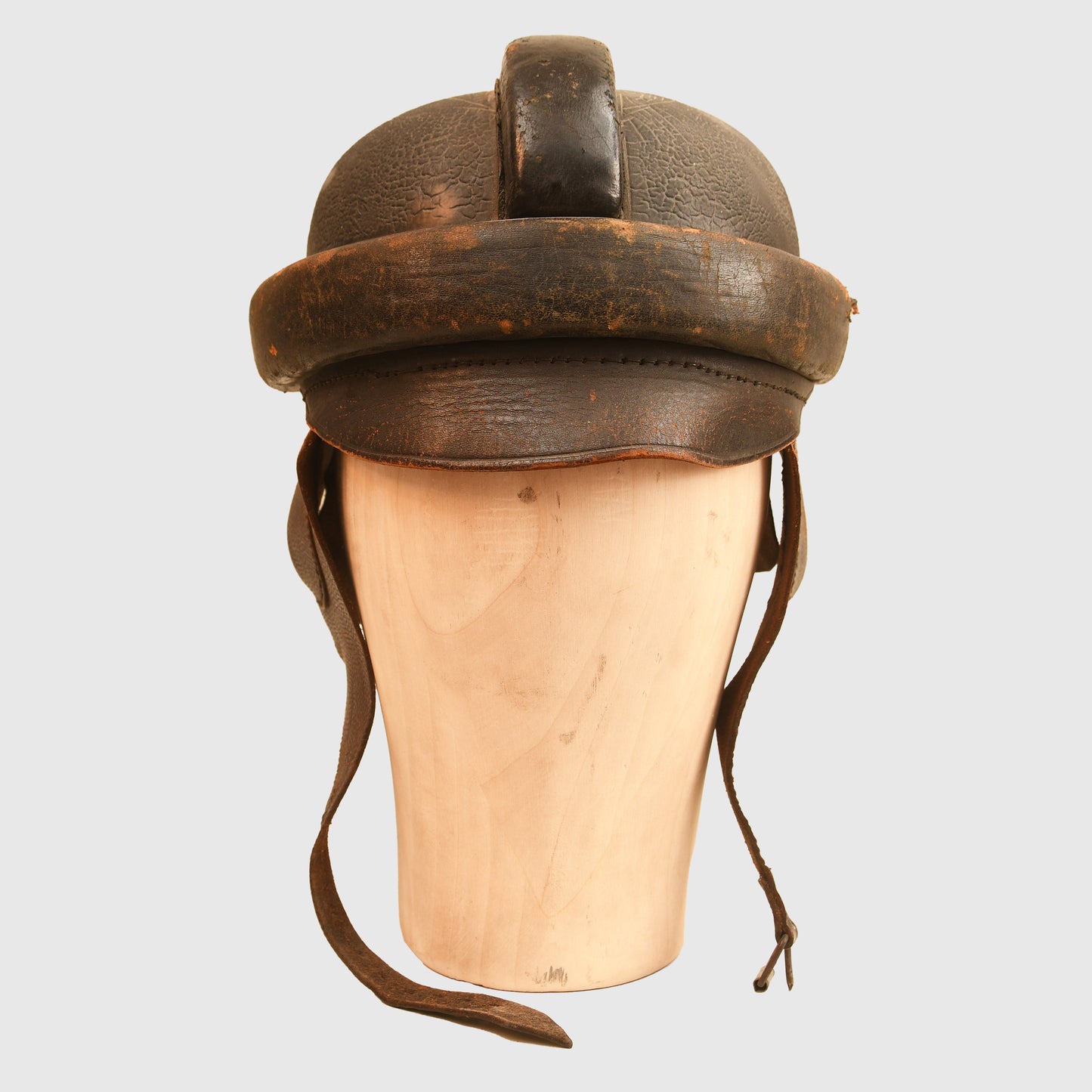 German WWI Aviators Leather Flying Helmet and Photograph