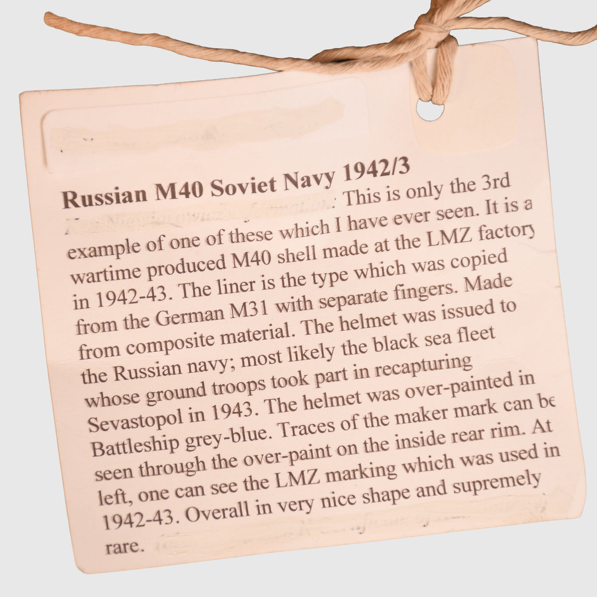 RUSSIAN WWII M40 NAVAL HELMET