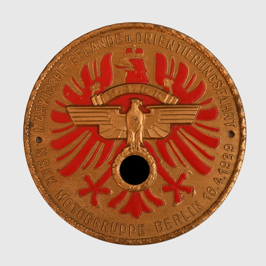 GERMAN WWII NSKK MOTOR GROUP BERLIN MEETING PLAQUE