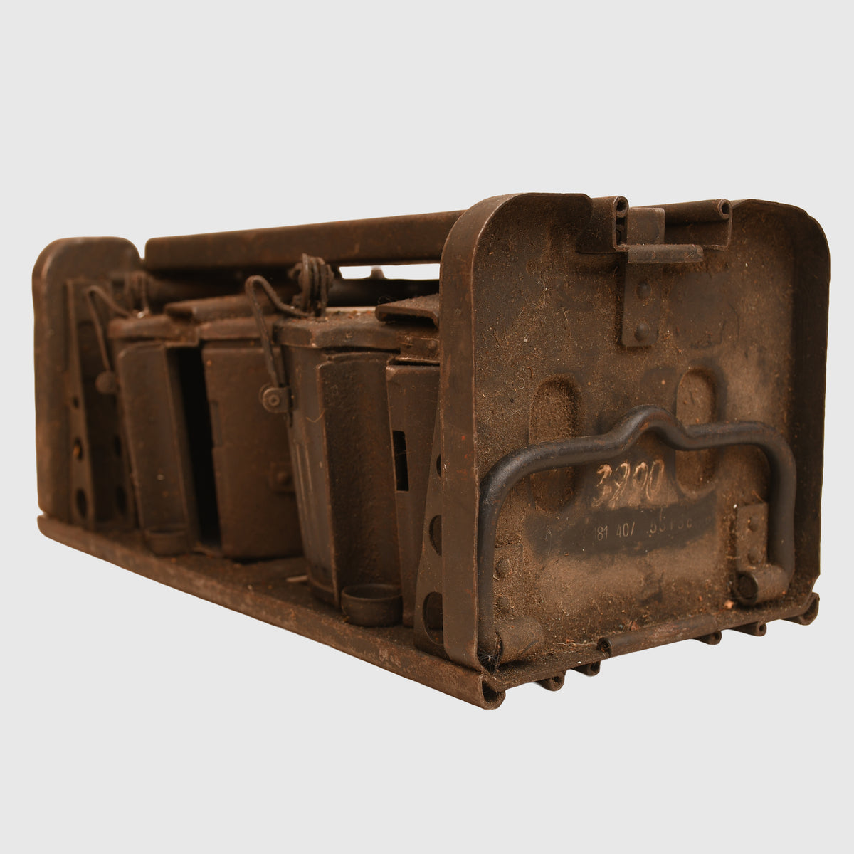 GERMAN WWII MG34 DOUBLE DRUM MAGAZINES AND CARRIER