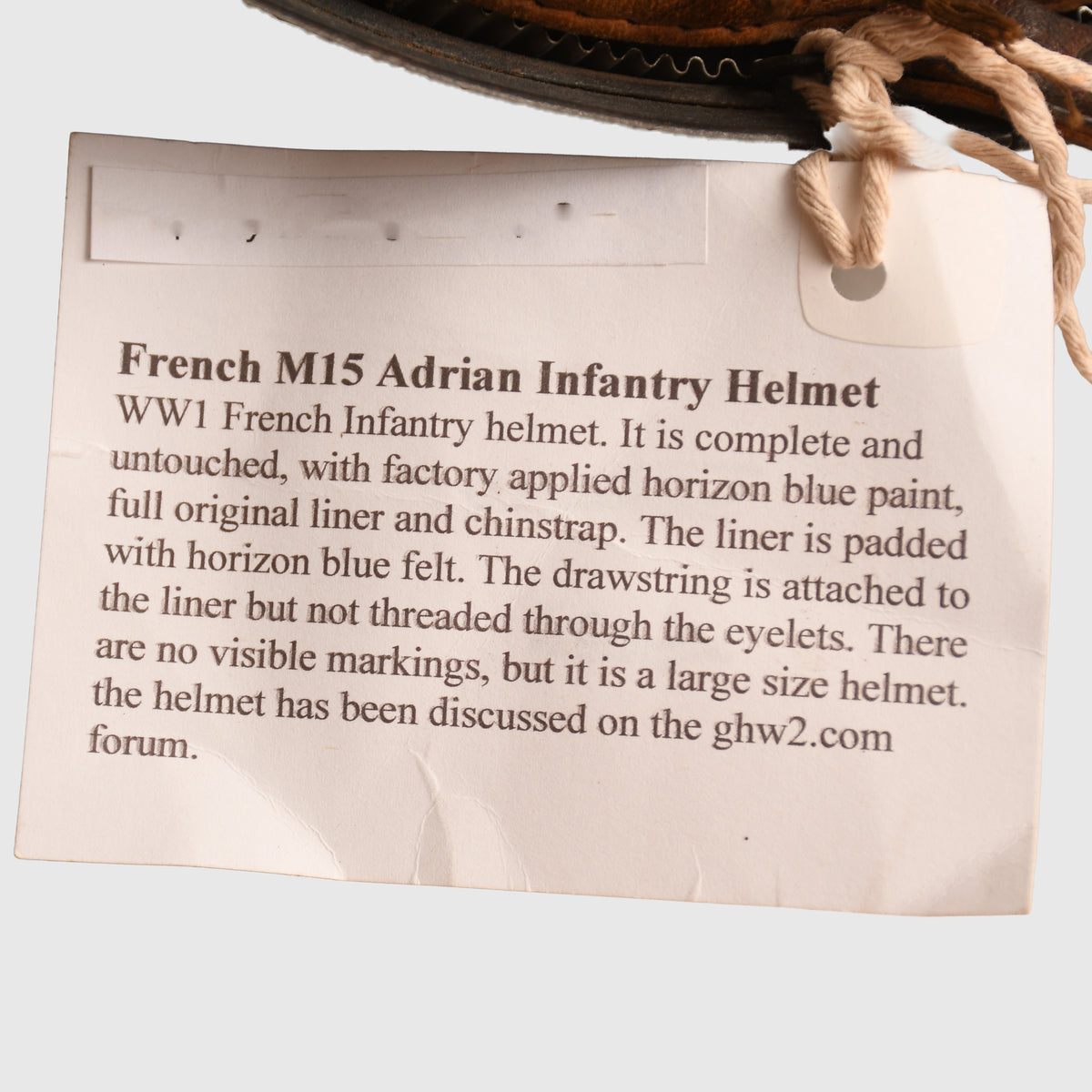 FRENCH WWI INFANTRY HORIZON BLUE ADRIAN HELMET