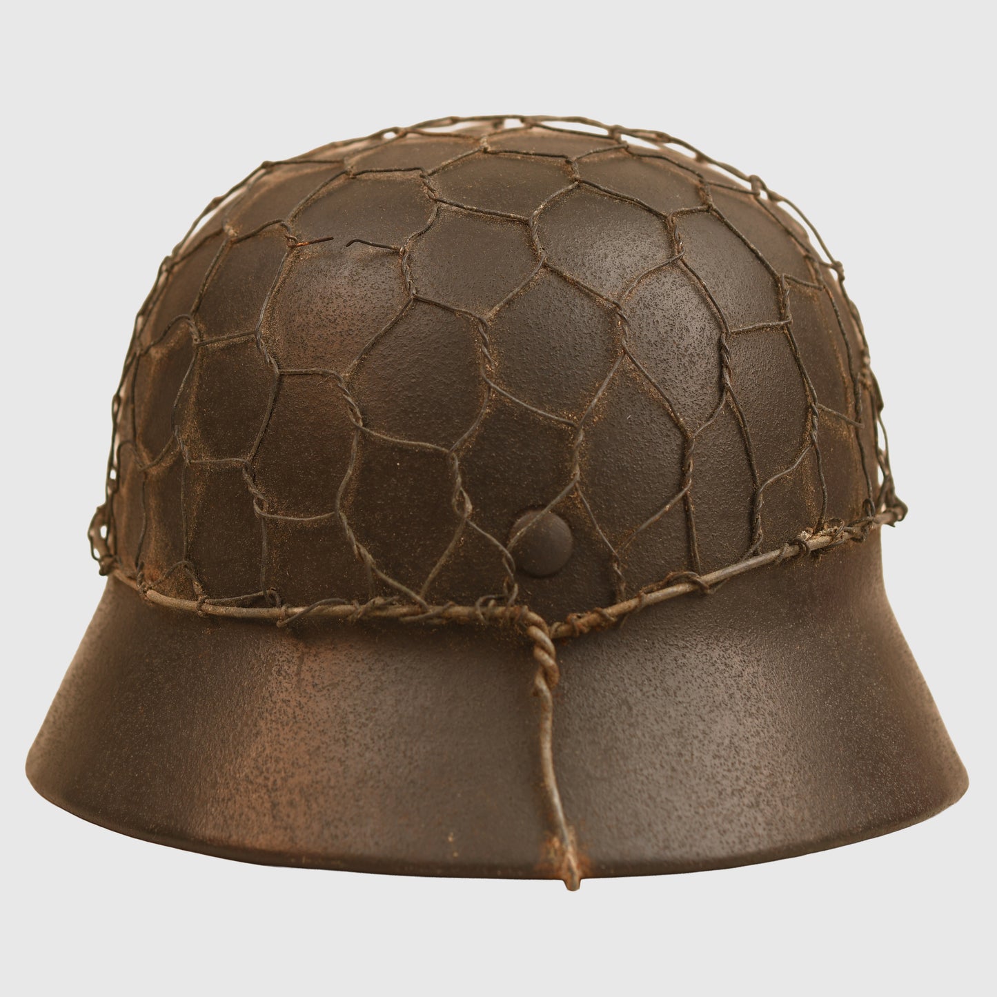 German WWII Army or SS M35 Combat Helmet with Wire Cover