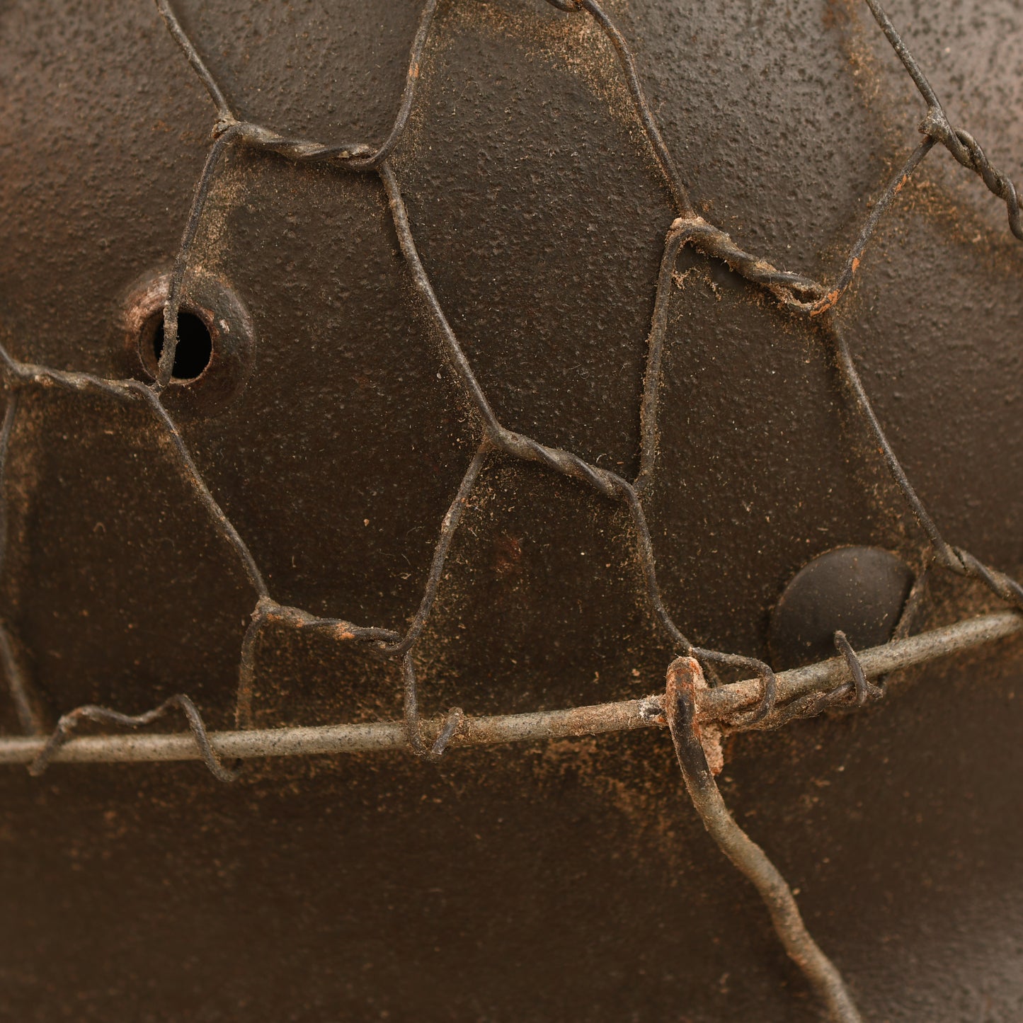 German WWII Army or SS M35 Combat Helmet with Wire Cover