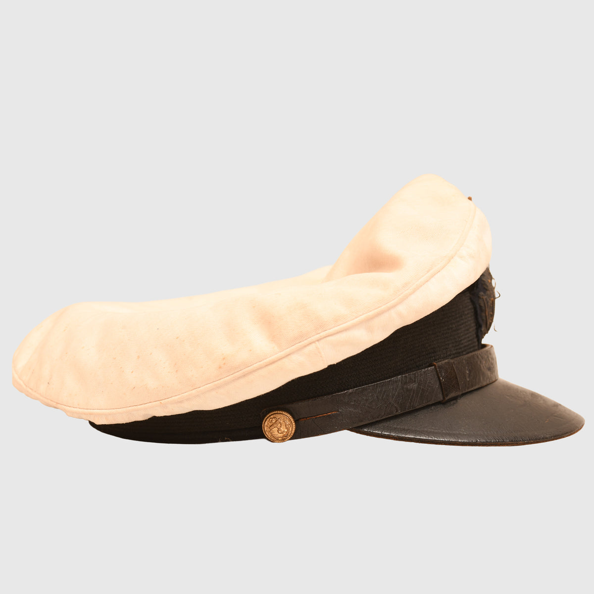 GERMAN WWII KRIEGSMARINE WHITE TOP SUBMARINERS NCO VISOR CAP