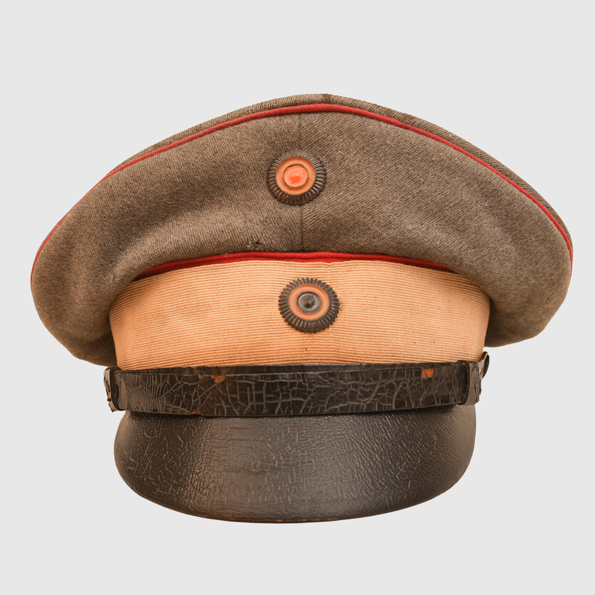 GERMAN WWI ARMY NCO VISOR CAP WITH CAMOUFLAGE CENTRE BAND