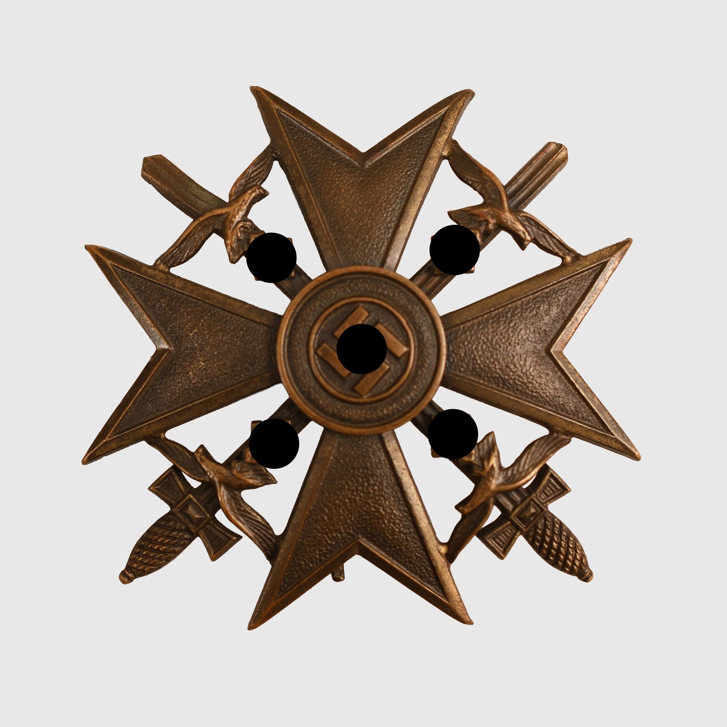 GERMAN WWII SPANISH CROSS IN BRONZE WITH SWORDS